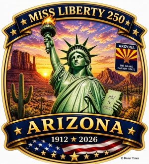 Miss Liberty 250 – Design C (Free Window Decal) - Arizona