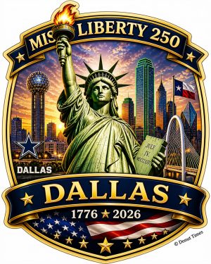 Miss Liberty 250 – Design C (Free Window Decal) - Dallas