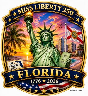 Miss Liberty 250 – Design C (Free Window Decal) - Florida