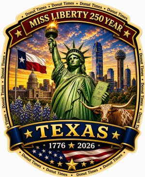 Miss Liberty 250 – Design C (Free Window Decal) - Texas